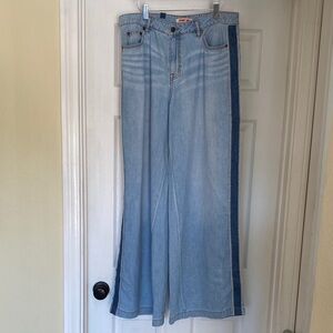 Johnny Was Light and Dark Blue Flare Jeans